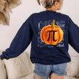 Pumpkin Pie Halloween Thanksgiving Math Teacher Pi Day Women's Sweatshirt Back Print Navy Pumpkin Pie Halloween Thanksgiving Math Teacher Pi Day Women's Sweatshirt Back Print Navy