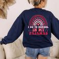 Rainbow Homeschool Mom Teacher I Go To School In My Pajamas Women's Sweatshirt Back Print Navy Rainbow Homeschool Mom Teacher I Go To School In My Pajamas Women's Sweatshirt Back Print Navy