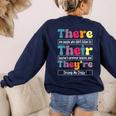 There Their They'Re English Teacher Grammar Memes Women's Sweatshirt Back Print Navy There Their They'Re English Teacher Grammar Memes Women's Sweatshirt Back Print Navy