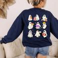 Read More Books Spooky Teacher Halloween Ghost Reading Book Women's Sweatshirt Back Print Navy Read More Books Spooky Teacher Halloween Ghost Reading Book Women's Sweatshirt Back Print Navy