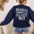 Read Your Heart Out Cute For Teacher Women Love Reading Book Women's Sweatshirt Back Print Navy