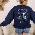 Reading 67 Meme English Teacher 67 Book Lover Humor Women's Sweatshirt Back Print Navy