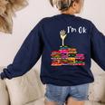 Reading Books Librarian Reader Nerd I'm Ok Teacher School Women's Sweatshirt Back Print Navy Reading Books Librarian Reader Nerd I'm Ok Teacher School Women's Sweatshirt Back Print Navy
