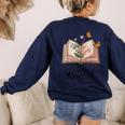 Retired 2025 A New Chapter Begins Retirement Teacher Book Women's Sweatshirt Back Print Navy Retired 2025 A New Chapter Begins Retirement Teacher Book Women's Sweatshirt Back Print Navy