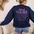 Retiring Teacher Tshirt For Retired Teachers For Men Women Women's Sweatshirt Back Print Navy