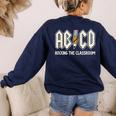 Retro Abcd Teacher Novelty Back To School Teacher Women's Sweatshirt Back Print Navy Retro Abcd Teacher Novelty Back To School Teacher Women's Sweatshirt Back Print Navy