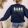 Retro Christmas Snowman FCS Teacher Family Consumer Science Women's Sweatshirt Back Print Navy
