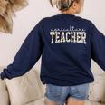 Retro Floral Agriculture Teacher Farmer AG Teacher Team Crew Women's Sweatshirt Back Print Navy Retro Floral Agriculture Teacher Farmer AG Teacher Team Crew Women's Sweatshirt Back Print Navy