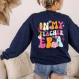 Retro Groovy In My Teaching Era Best Teacher Appreciation Women's Sweatshirt Back Print Navy Retro Groovy In My Teaching Era Best Teacher Appreciation Women's Sweatshirt Back Print Navy