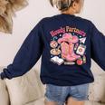 Retro Howdy Partners Cowgirl Cowboy Teacher Back To School Women's Sweatshirt Back Print Navy