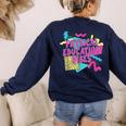 Retro Physical Education Vibes Gym Teacher Phys Ed Teacher Women's Sweatshirt Back Print Navy Retro Physical Education Vibes Gym Teacher Phys Ed Teacher Women's Sweatshirt Back Print Navy