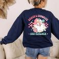 Retro Pink Christmas Santa's Favorite Art Teacher Artist Women's Sweatshirt Back Print Navy