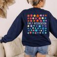 Retro Wildflower Early Intervention Teacher Interventionist Women's Sweatshirt Back Print Navy Retro Wildflower Early Intervention Teacher Interventionist Women's Sweatshirt Back Print Navy