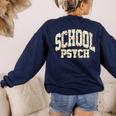 Retro Wildflower School Psych Teacher School Psychologist Women's Sweatshirt Back Print Navy
