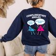 Right Acute Triangle Math Teacher Cool Geometry Women's Sweatshirt Back Print Navy