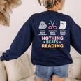 Rock Paper Scissors Teacher Librarian Nothing Beats Reading Women's Sweatshirt Back Print Navy Rock Paper Scissors Teacher Librarian Nothing Beats Reading Women's Sweatshirt Back Print Navy