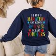 I Run Marathon Just Kidding I Chase Toddlers Teacher Women's Sweatshirt Back Print Navy I Run Marathon Just Kidding I Chase Toddlers Teacher Women's Sweatshirt Back Print Navy