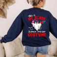 This Is My Scary Science Teacher Costume Ghost Halloween Women's Sweatshirt Back Print Navy