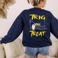 School Math Teacher Halloween 2022 Trig Or Treat Shirt Women's Sweatshirt Back Print Navy School Math Teacher Halloween 2022 Trig Or Treat Shirt Women's Sweatshirt Back Print Navy