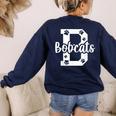 School Spirit Mascot Bobcats Back To School Teacher Student Women's Sweatshirt Back Print Navy School Spirit Mascot Bobcats Back To School Teacher Student Women's Sweatshirt Back Print Navy
