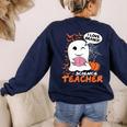 Science Teacher Cute Ghost Halloween Teacher Men Women Women's Sweatshirt Back Print Navy Science Teacher Cute Ghost Halloween Teacher Men Women Women's Sweatshirt Back Print Navy