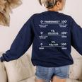 Science Teacher Engineering Temperature Scales Fahrenheit Vs Celsius Vs Kelvin Humorous -Adults - Small Short Sleeve Modern V-Neck Cotton Blend Machine Wash Women's Sweatshirt Back Print Navy