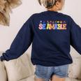 Se Amable Be Kind In Spanish Groovy Teacher Flowers Women's Sweatshirt Back Print Navy Se Amable Be Kind In Spanish Groovy Teacher Flowers Women's Sweatshirt Back Print Navy