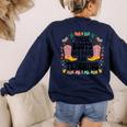 These Boots Are Made Teaching Western Cowboy Teacher Women's Sweatshirt Back Print Navy