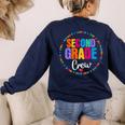 Second Grade Crew 2nd Back To School Teacher Team Squad Women's Sweatshirt Back Print Navy Second Grade Crew 2nd Back To School Teacher Team Squad Women's Sweatshirt Back Print Navy