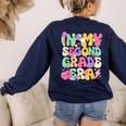 In My Second Grade Era Teachers Women Back To School Girls Women's Sweatshirt Back Print Navy