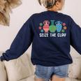 Seize The Clay Pottery Teacher Ceramics Potter Maker Women's Sweatshirt Back Print Navy Seize The Clay Pottery Teacher Ceramics Potter Maker Women's Sweatshirt Back Print Navy