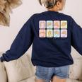 Basic Sign Language Speech Pathology Aac Sped Teacher Women's Sweatshirt Back Print Navy Basic Sign Language Speech Pathology Aac Sped Teacher Women's Sweatshirt Back Print Navy