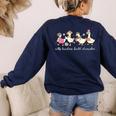 Silly Teachers Build Character Goose Teacher Back To School Women's Sweatshirt Back Print Navy