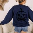 Six Seven Halloween Costume For Students Teachers Women's Sweatshirt Back Print Navy