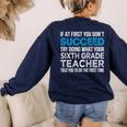 Sixth Grade Teacher 6th Grade Teacher T-Shirt Women's Sweatshirt Back Print Navy Sixth Grade Teacher 6th Grade Teacher T-Shirt Women's Sweatshirt Back Print Navy