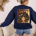 Smart Teacher Afro Girl Melanin African American Wowen Women's Sweatshirt Back Print Navy Smart Teacher Afro Girl Melanin African American Wowen Women's Sweatshirt Back Print Navy