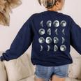 Space Science Student Teacher Leonard Moon Phases Men Women Kids Women's Sweatshirt Back Print Navy