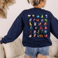 SPANISH ALPHABET MAESTRA SPANISH TEACHER Women's Sweatshirt Back Print Navy SPANISH ALPHABET MAESTRA SPANISH TEACHER Women's Sweatshirt Back Print Navy