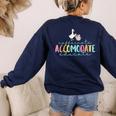 SPED Dream Team Teachers Special Education Silly Goose Women's Sweatshirt Back Print Navy