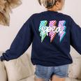 SPED Teacher Squad Lightning Bolt Special Education Women's Sweatshirt Back Print Navy SPED Teacher Squad Lightning Bolt Special Education Women's Sweatshirt Back Print Navy