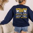 Spelling Bee Costume For a Halloween Teacher Pun Women Women's Sweatshirt Back Print Navy