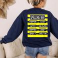 Spelling Bee Pun Halloween Costume For Teachers Women's Sweatshirt Back Print Navy