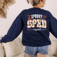 Spooky SPED Squad Special Education Teacher Halloween Ghost Women's Sweatshirt Back Print Navy Spooky SPED Squad Special Education Teacher Halloween Ghost Women's Sweatshirt Back Print Navy