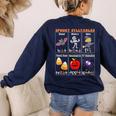 Spooky Syllables Halloween Teacher Student Education Women's Sweatshirt Back Print Navy Spooky Syllables Halloween Teacher Student Education Women's Sweatshirt Back Print Navy