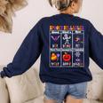 Spooky Syllables Teacher Halloween Educational Kids Women's Sweatshirt Back Print Navy Spooky Syllables Teacher Halloween Educational Kids Women's Sweatshirt Back Print Navy