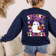 Spooky Teacher Halloween Cute Halloween Teacher Ghost Women's Sweatshirt Back Print Navy Spooky Teacher Halloween Cute Halloween Teacher Ghost Women's Sweatshirt Back Print Navy
