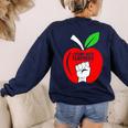 I Stand With Teachers Tshirt Women's Sweatshirt Back Print Navy