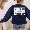 STEM Rocks Science Technology Engineering Math STEM Teacher Women's Sweatshirt Back Print Navy STEM Rocks Science Technology Engineering Math STEM Teacher Women's Sweatshirt Back Print Navy