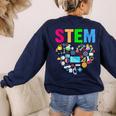 STEM Science Technology Engineering Math Teacher Women's Sweatshirt Back Print Navy