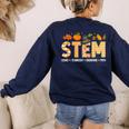 STEM Teacher Thanksgiving Grateful Educator Science Class Women's Sweatshirt Back Print Navy STEM Teacher Thanksgiving Grateful Educator Science Class Women's Sweatshirt Back Print Navy